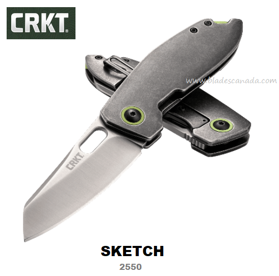 CRKT Sketch Burnley Framelock Folding Knife, Stainless Blade, CRKT2550